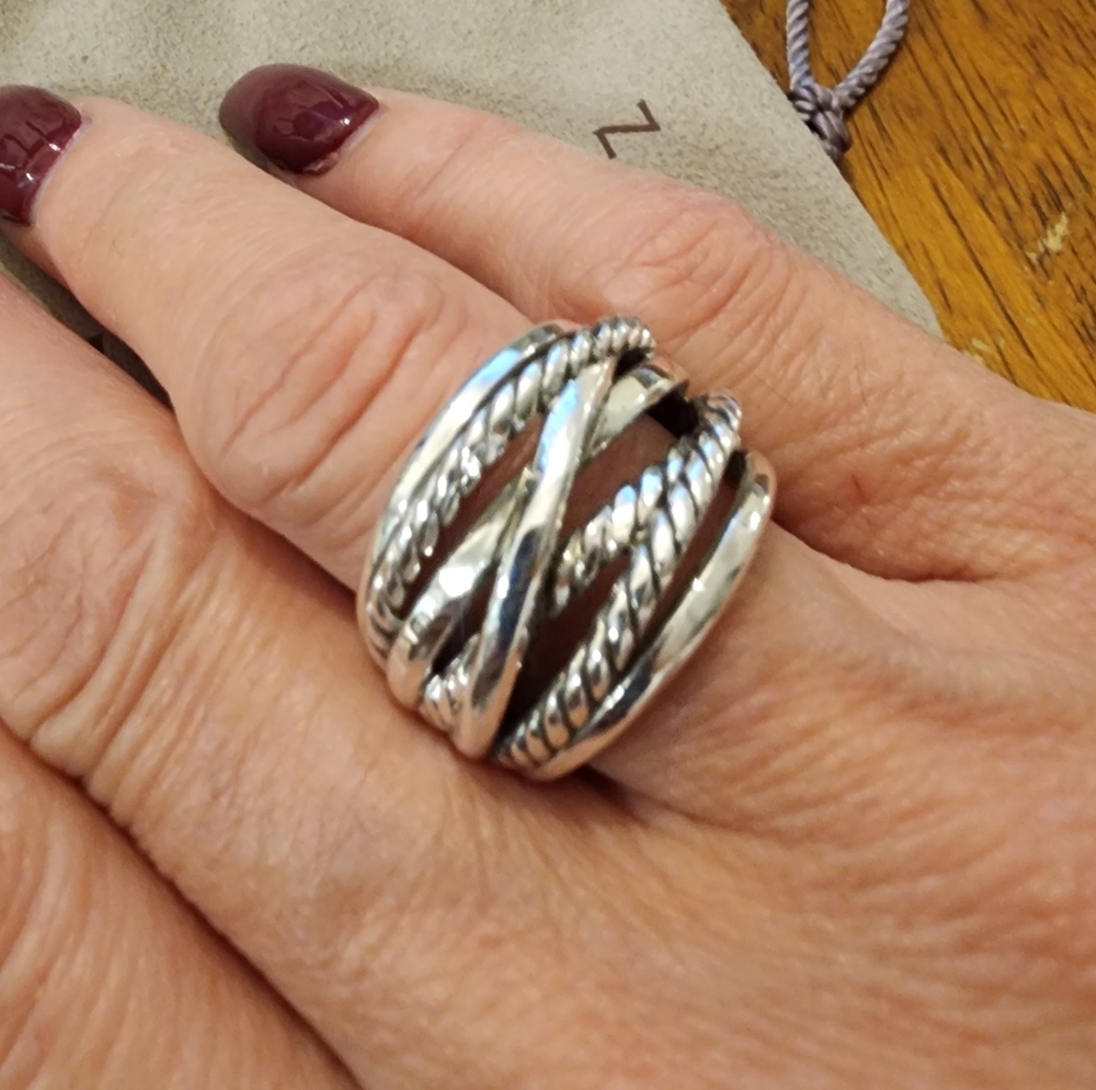 David Yurman- Wide Sterling Silver Crossov… - Picture 7 of 12